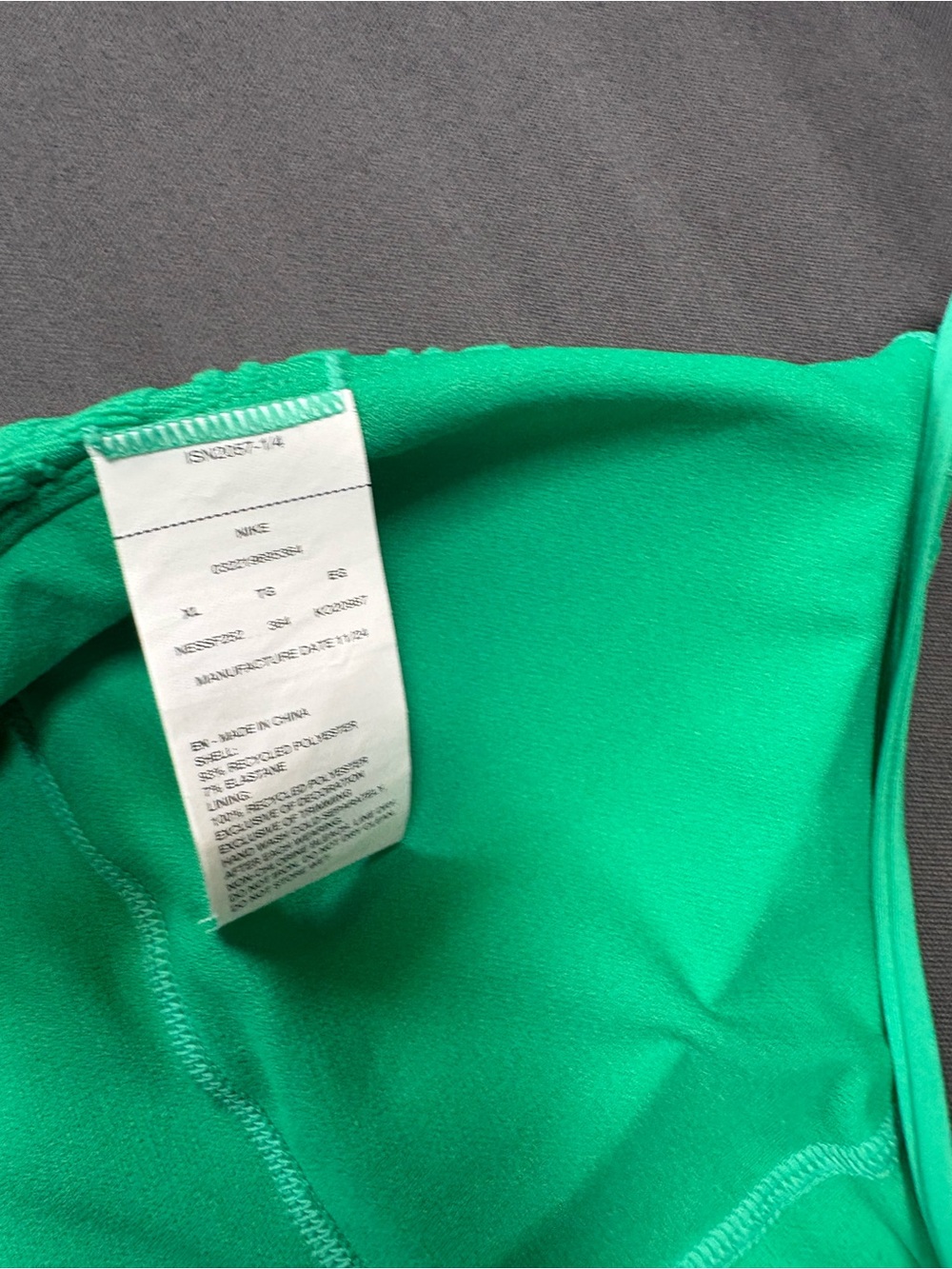 Nike Women’s Textured One Piece Swimsuit Green XL NWT Adjustable Straps Sporty - Picture 8 of 9